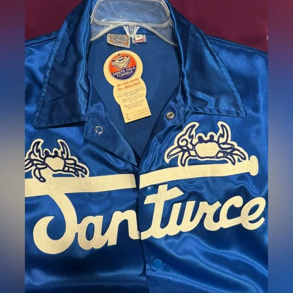 1951 Authentic Satin Jacket by Ebbets Field Flannels - Santurce Cangrejeros PR - Picture 3 of 5